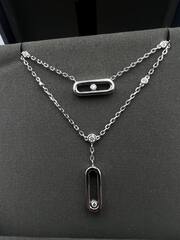 Двойное колье Messika VGOLD с двигающимися цирконами