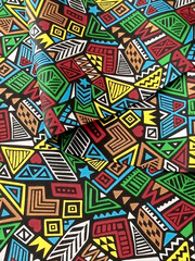 Ткань бязь плательная, рис. "Африканские мотивы", ширина 150 см, арт. 172