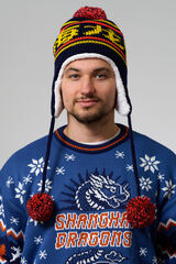 Шапка-ушанка трикотажная вязаная, 55-58