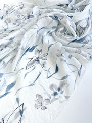 Вискоза с нейлоном, крэш вуаль, Голубые лилии