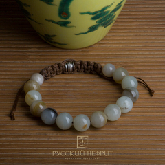 Браслет шамбала Marsa. Нефрит. 12мм.