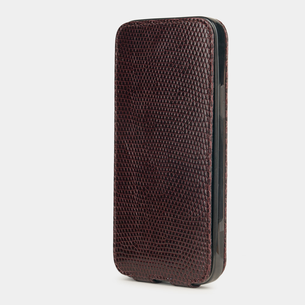 Чехол кожаный для iPhone 12 Pro Max бордового бордового цвета