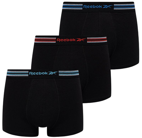 Боксерки теннисные Reebok Mens Trunk FARRELL 3P - black aqua/vector red/court blue