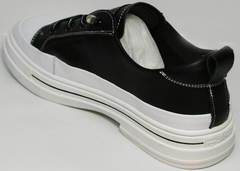 Женские летние туфли как кроссовки черно белые El Passo sy9002-2 Sport Black-White.