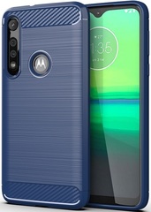 Чехол для Motorola Moto G8 Play (One Macro) цвет Blue (синий), серия Carbon от Caseport