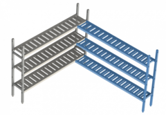 Стеллажная система LOAD.ME poly Polair 18AL.3PP40.18C (Дополнительная угловая секция. 3 яруса)