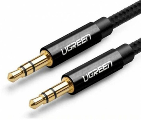 Кабель UGREEN 3.5mm Male To Male Round Cable, 3м, черный AV119