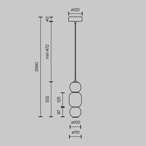 Подвесной светодиодный светильник Maytoni Drop MOD273PL-L16G3K