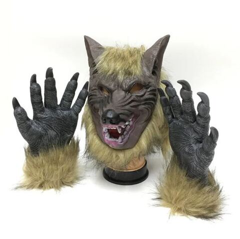 Маска карнавальная Волк-оборотень с перчатками