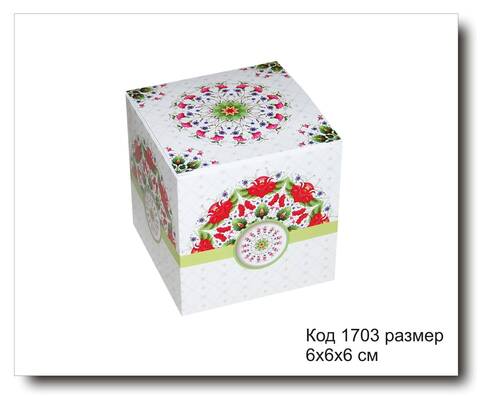Коробочка подарочная кубик код 1703 размер 6х6х6 см