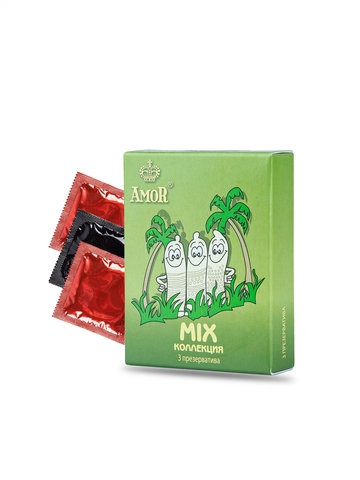 Гладкие презервативы AMOR MIX (МИКС) 