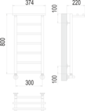 Полотенцесушитель Terminus Контур с/п П7 300х800