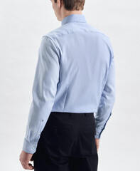 Сорочка мужская Seidensticker Slim Fit 01.693650-11 из фактурной ткани голубая