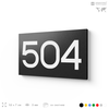 Номер на дверь 504, табличка на дверь для офиса, квартиры, кабинета, аудитории, склада, черная 120х70 мм, Айдентика Технолоджи