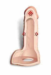 Телесный фаллоудлинитель с мошонкой Cock Next - 17 см. - 