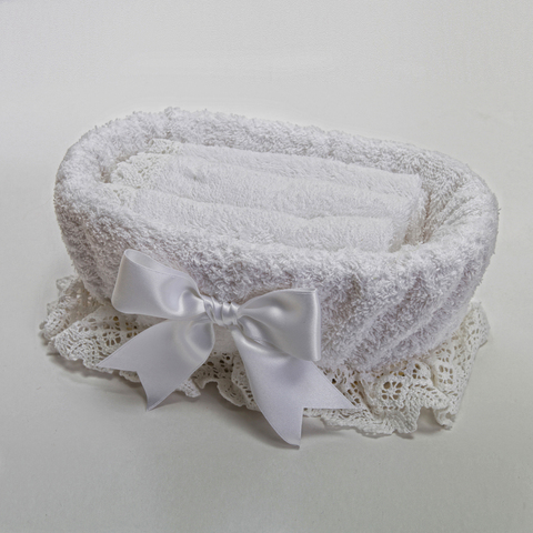 Набор полотенец 3 шт Old Florence Rombetti и корзинка белый