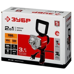 ЗУБР 1100 Вт, М14, дрель-миксер (МР-1100)
