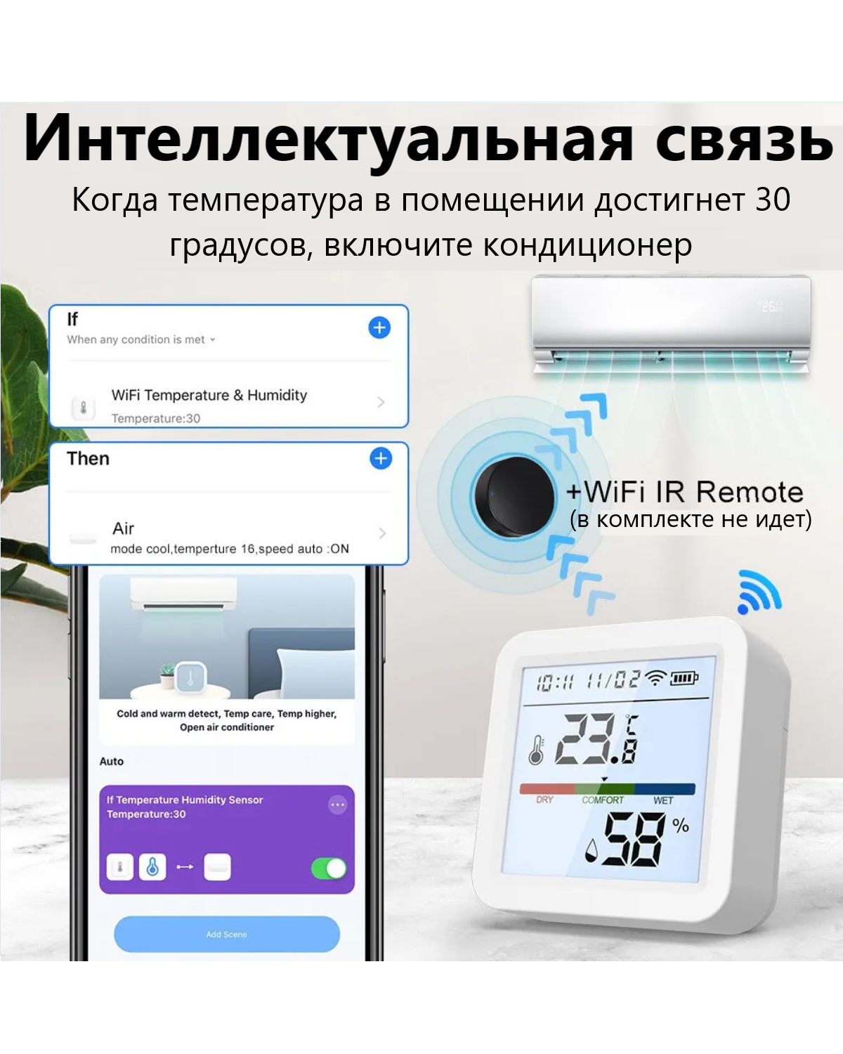 Датчик температуры и влажности TH05 Wi-Fi Tuya - описание, купить, цена