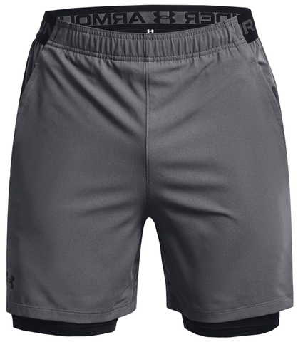 Теннисные шорты Under Armour Vanih Woven 2-in-1 Shorts - pitch gray/black