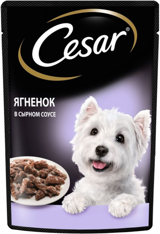 Cesar пауч для собак (ягненок в сырном соусе) 85г