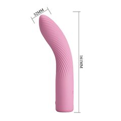 Розовый изогнутый вибромассажёр Kissell - 16,1 см. - 