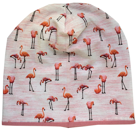 Детская шапочка с розовыми фламинго