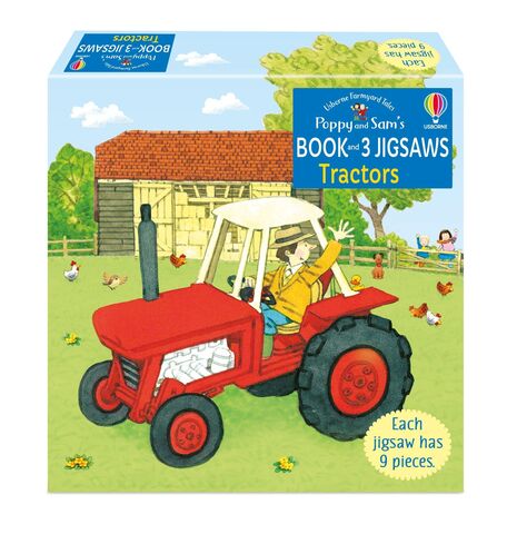 Usborne Book and 3 Jigsaws: Tractors