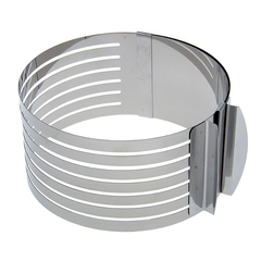 Форма-кольцо раздвижное с прорезями для выпечки и нарезки бисквита 24-30 см