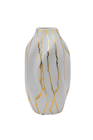 Ваза декоративная керамическая 15х28см Garda Decor с золотым декором