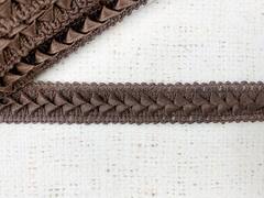 Тесьма декоративная Самоса с атласом, ш. 1,8 см, тёмно-коричневый