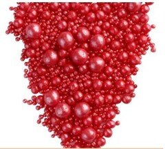 Шарики кранч "Жемчуг красный" микс 100 гр.