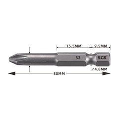 Бита PH0 х50мм S2 1шт SGS 6350-3.0-PH0