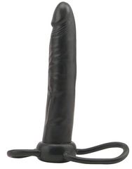 Чёрная насадка на пенис для анальной стимуляции WHATA MAN - 16 см. - 