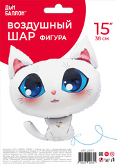 К Мини-фигура, Котенок, Белый, 15''/38 см, 5 шт.