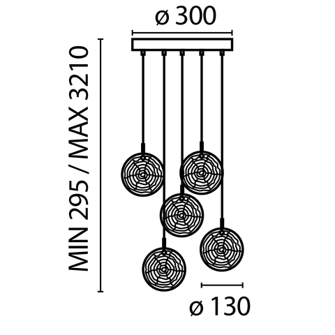 Подвесной светильник Maytoni Frozen MOD254PL-05BS