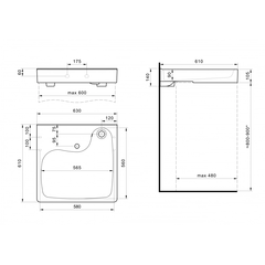Раковина над стиральной машиной 60х61 Santek Клио 60 1WH501780 (с кронштейнами), керамика