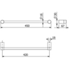 Kludi 5898039 Kludi 58 980 39 Vela R Держатель для полотенец, L=450 мм, черный матовый