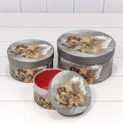 
          Коробка 21 х 11.5 см Набор 3 шт "Новый год" (Серый)