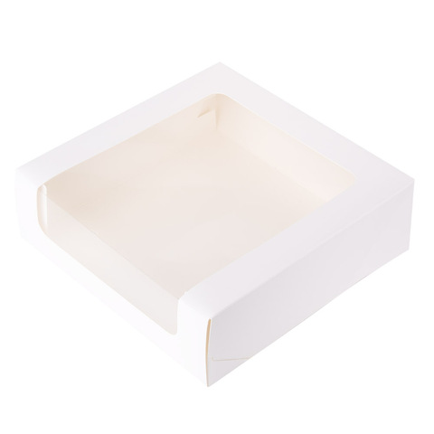 Коробка белая с окном 180x180x60