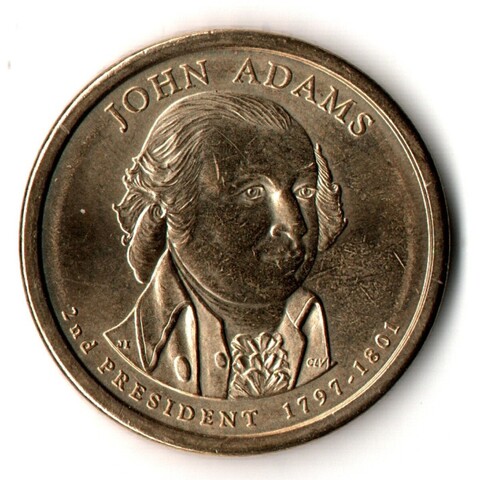 Монета США - 1 доллар 2007 год - 2-й президент США Джон Адамс
