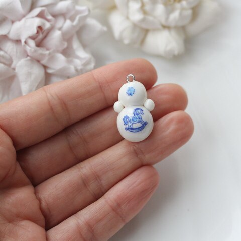 Подвеска Неваляшка, гжель, 25*17 мм, S009