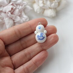 Подвеска Неваляшка, гжель, 25*17 мм, S009