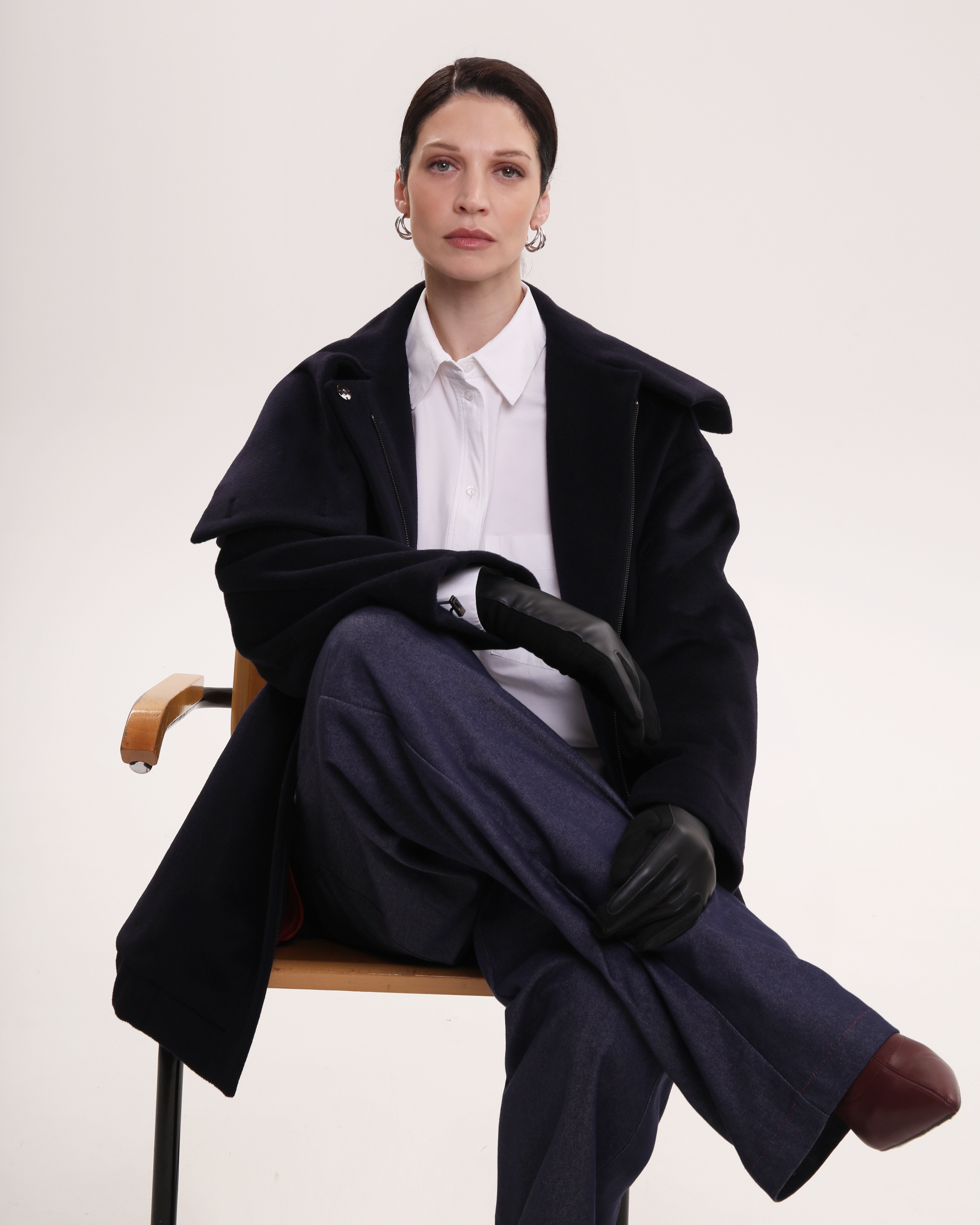 Пальто-бомбер чернильный