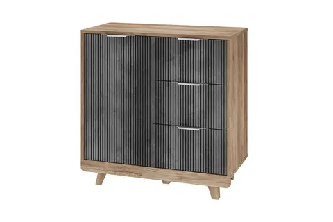 Комод Мегаполис КМ-12 дуб каньон / бетон графит М-25