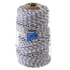 СИБИН d 6 мм, 16-прядный, 100 м, плетеный, с сердечником, полипропиленовый фал (50215-06)