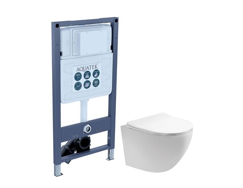 Aquatek SET Aquatek ЕВРОПА-INSP01 SET Aquatek ЕВРОПА (рама Aquatek Standard INSP-0000001 (без клавиши и крепежа)+унитаз ЕВРОПА AQ1900T-00 с тонким сиденьем soft-close