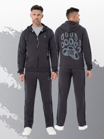 Толстовка на молнии «Мастер - Медвежий След» цвета графит