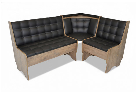 Кухонный уголок Аленка 17 дуб самдал / кожзам черный