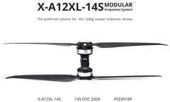 Набор ВМГ T-Motor X-A12XL-14S соосный (X-A12XL-14S KV77 2шт, ESC FOC 200A 14S 2шт, PFZ4918P пара) тяга 30-70кг, МВМ 120-180 кг