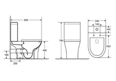 Унитаз напольный, безободковый Оптима 650x340x790